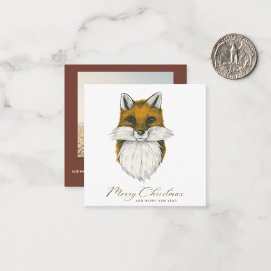 Fox Budget Weihnachtsfotokarte Mitteilungskarte (Vorderseite/Rückseite Beispiel)