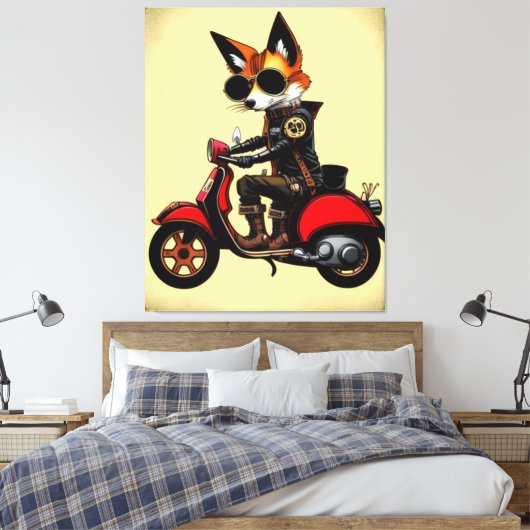 Fox Canvas Print Leinwanddruck (Insitu (Schlafzimmer))