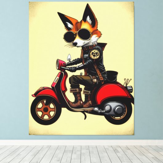 Fox Canvas Print Leinwanddruck (Insitu (Holzboden))