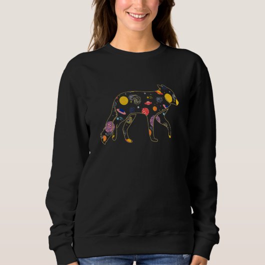 Fox Celestial Animals Space Aesthetic Solar Plane Sweatshirt (Vorderseite)