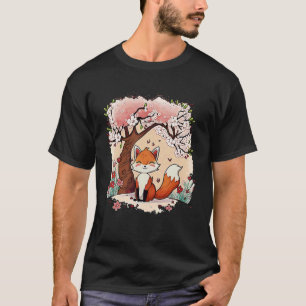 Fox Cherry Blossom Japanisch Ästhetische Vaporwave T-Shirt