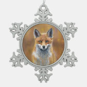 Fox Christmas Decoration Schneeflocken Zinn-Ornament (Vorderseite)