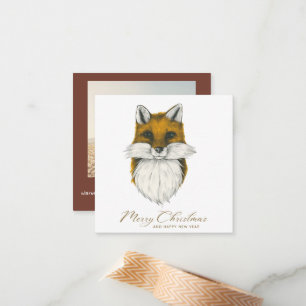 Fox Christmas Foto Card Mitteilungskarte