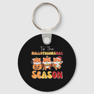 Fox Christmas Halloween Das Hallothanksmas Se Schlüsselanhänger