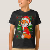 Fox Christmas Lights Santa Costume Ugly Xmas Sweat T-Shirt (Vorderseite)