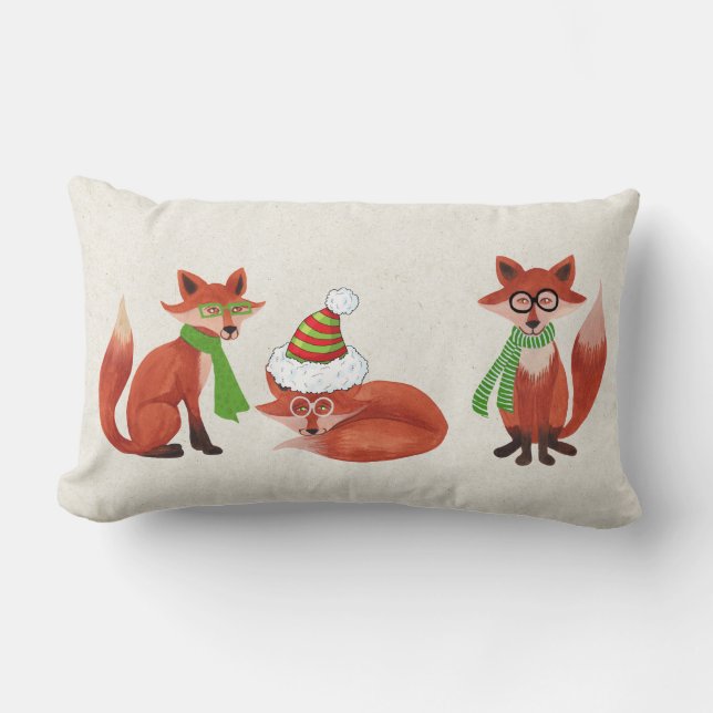 Fox Christmas Pillow Lendenkissen (Vorderseite)