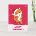 Fox Christmas Snow Winter Animals Foxes Card Karte<br><div class="desc">Fox for Christmas with fairy lights. Funny animals with ohrs and snow to the holidays. Also funny for Christmas in July. Foxes are sweet animals and perfect for Christmas.</div>