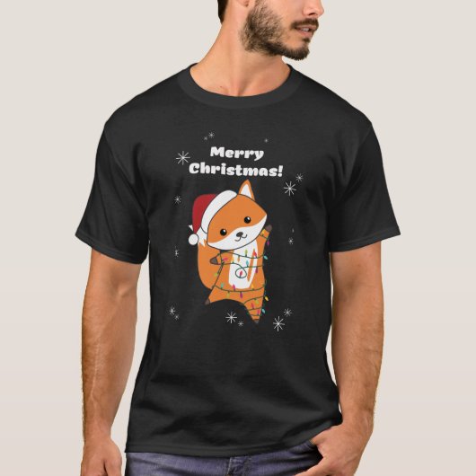 Fox Christmas Snow Winter Animals Foxes T-Shirt (Vorderseite)