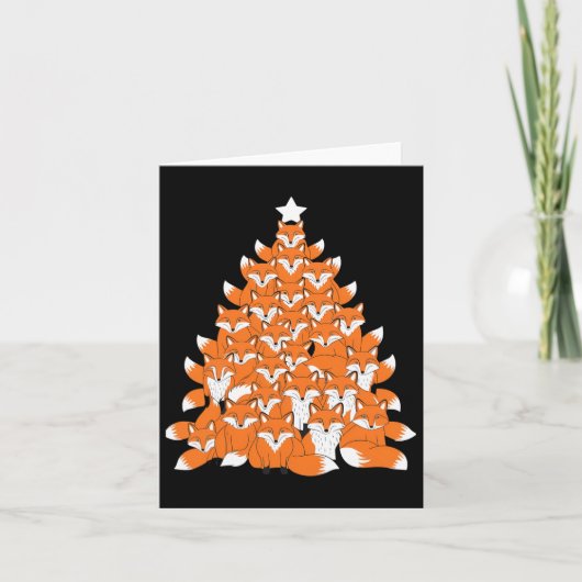 Fox Christmas Tree Fox Xmas Tree Funny Fox Christm Karte (Vorderseite)