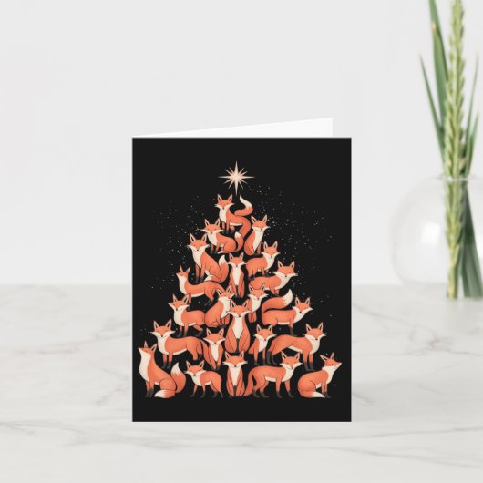 Fox Christmas Tree Fox Xmas Tree Women & amp; Boys Karte (Vorderseite)