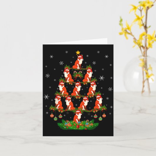Fox Christmas Tree Funny Xmas Lover  Karte (Gelbe Blume)