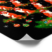 Fox Christmas Tree Funny Xmas Lover Poster (Ecke)