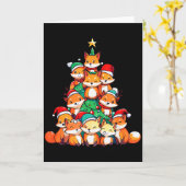 Fox Christmas Tree Xmas Girls Boys Funny Santa  Karte (Gelbe Blume)