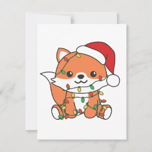 Fox Christmas Winter Animals Holiday Foxes Feiertagskarte