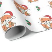Fox Christmas Winter Animals Holiday Foxes Geschenkpapier (Rolleneckpunkt)