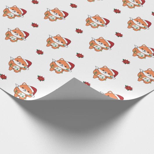 Fox Christmas Winter Animals Holiday Foxes Geschenkpapier (Ecke)