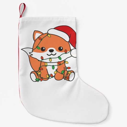 Fox Christmas Winter Animals Holiday Foxes Kleiner Weihnachtsstrumpf (Vorderseite)