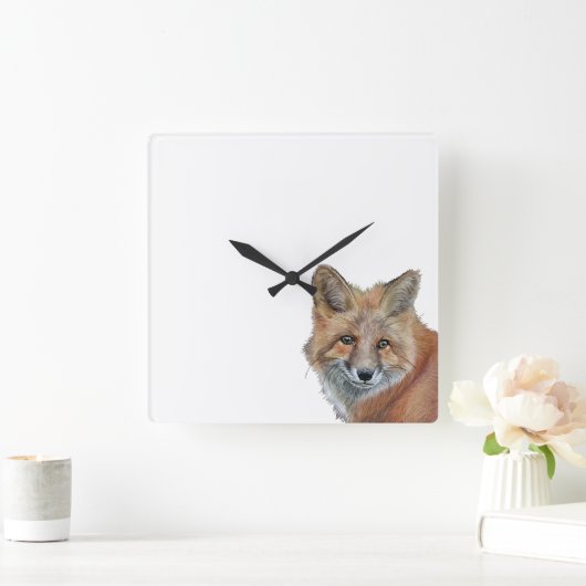 Fox Clock Quadratische Wanduhr (Zuhause)