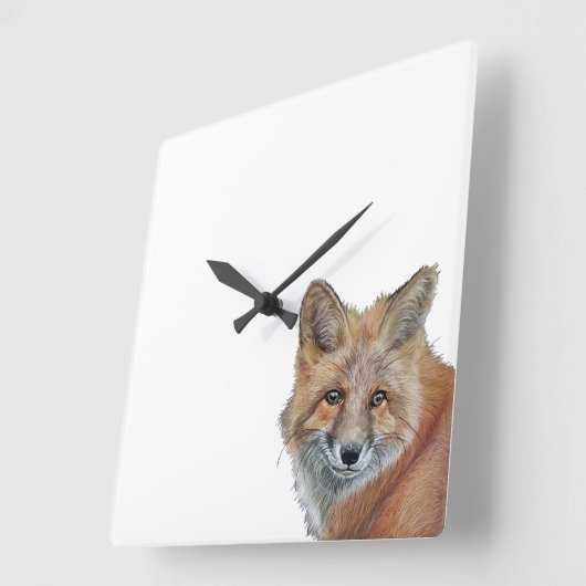 Fox Clock Quadratische Wanduhr (Winkel)