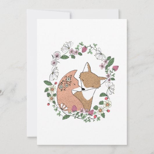 Fox Couple Hochzeit Einladung Woodland Hochzeit (Vorderseite)