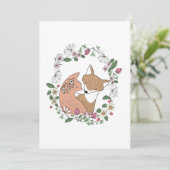 Fox Couple Hochzeit Einladung Woodland Hochzeit (Stehend Vorderseite)