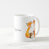 Fox Couple, niedlicher Foxy Red Fox individuelle N Kaffeetasse (VorderseiteRechts)