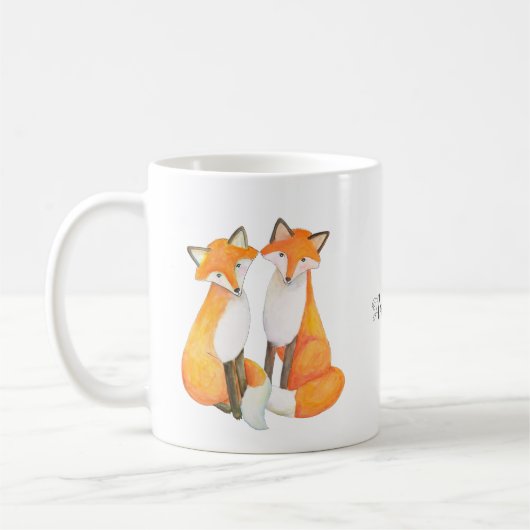 Fox Couple, niedlicher Foxy Red Fox individuelle N Kaffeetasse (Links)