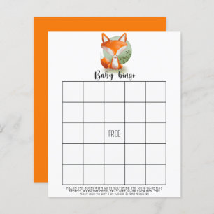 Fox cub - Baby Dusche Bingo Spiel