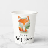 Fox cub - Babydusche Pappbecher (Rückseite)