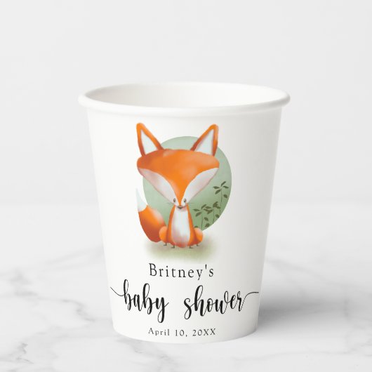 Fox cub - Babydusche Pappbecher (Vorderseite)