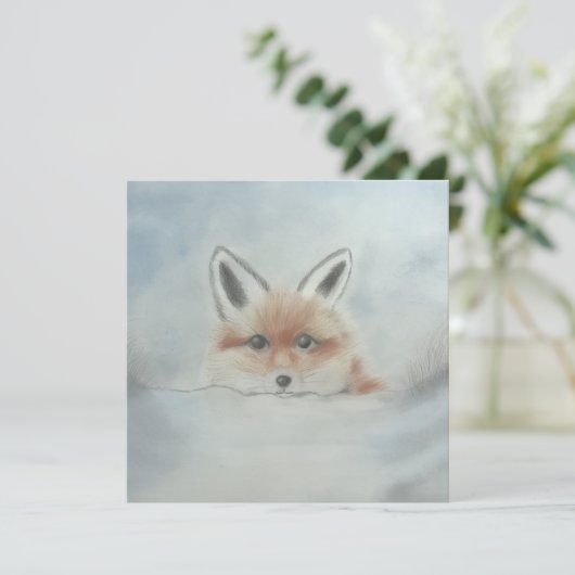 Fox cub flat card (Stehend Vorderseite)
