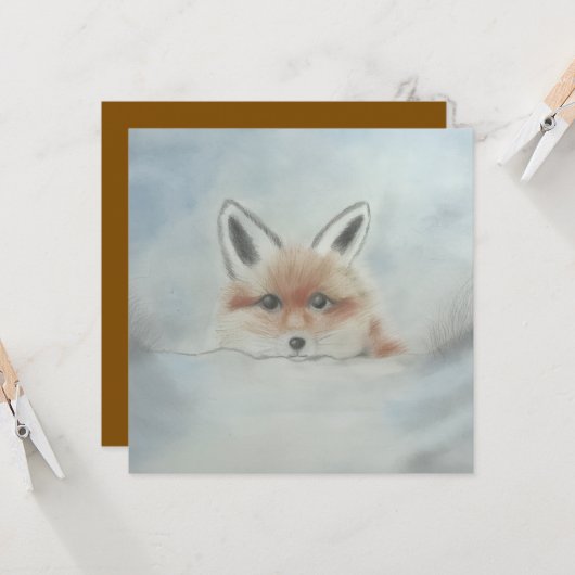 Fox cub flat card (Vorderseite/Rückseite Beispiel)