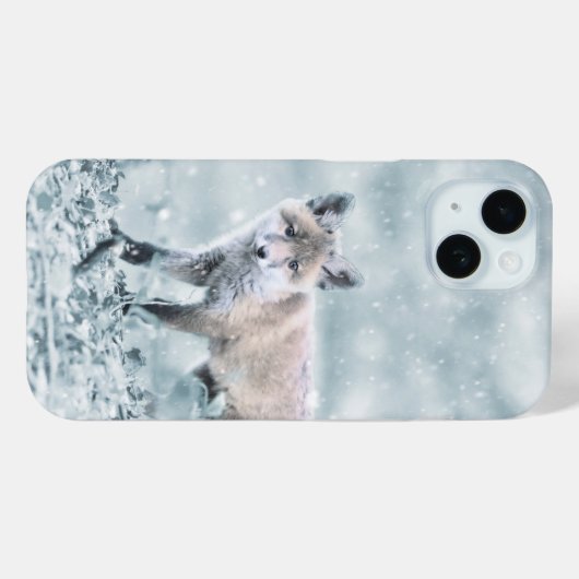 Fox Cub im Schnee Case-Mate iPhone Hülle (Rückseite (Horizontal))