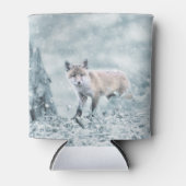 Fox Cub im Schnee Dosenkühler (Vorderseite)
