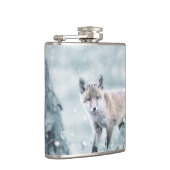 Fox Cub im Schnee Flachmann (Rechts)