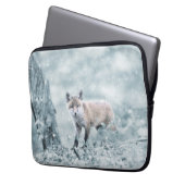 Fox Cub im Schnee Laptopschutzhülle (Vorderseite Links)