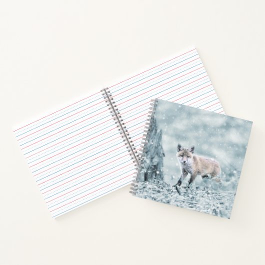 Fox Cub im Schnee Notizblock (Innenseite)