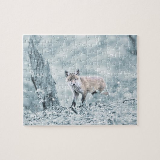 Fox Cub in the Snow Puzzle (Horizontal)