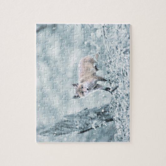 Fox Cub in the Snow Puzzle (Vertikal)