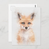 Fox Cub Portrait Postkarte (Vorne/Hinten)