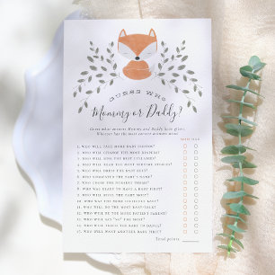 Fox Cub Rustic Woodland Ratet wer Baby Showspiel