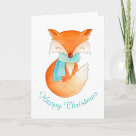 Fox cub whimsissil Art Weihnachtskarte zusammengew Feiertagskarte