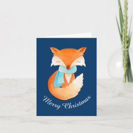 Fox cub whimsissil Art Weihnachtskarte zusammengew Feiertagskarte