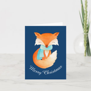 Fox cub whimsissil Art Weihnachtskarte zusammengew Feiertagskarte