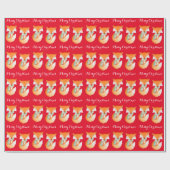 Fox cub Winter Art Merry Weihnachtsrot wickel Geschenkpapier (Flach)
