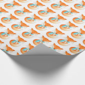 Fox cub Winterkunst gemusterte Weihnachtsverpackun Geschenkpapier (Ecke)