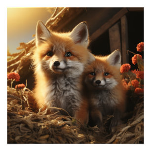 Fox Cubs Fotodruck