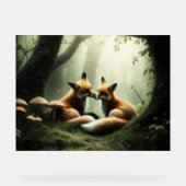 Fox Cuddle in Misty Forest Acrylschild (Vorderseite)