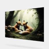 Fox Cuddle in Misty Forest Acrylschild (Winkel)