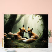 Fox Cuddle in Misty Forest Acrylschild (Hochzeit)